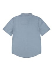 Levi's® Blue Textured Woven 100% Cotton Logo Shirt - Image 7 of 9