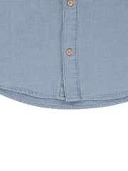 Levi's® Blue Textured Woven 100% Cotton Logo Shirt - Image 9 of 9