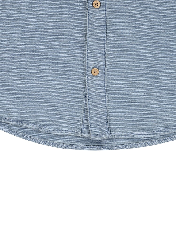 Levi's® Blue Textured Woven 100% Cotton Logo Shirt - Image 9 of 9