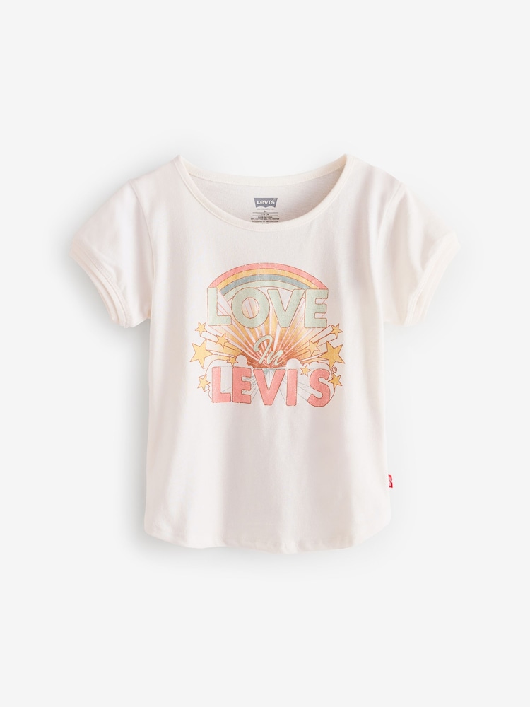 Levi's® Natural Rainbow Graphic Logo Double Cuff T-Shirt - Image 1 of 3