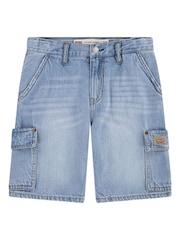 Levi's® Blue Denim Baggy Cargo 100% Cotton Shorts - Image 3 of 8