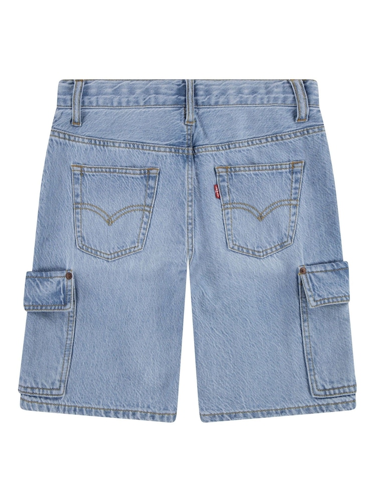 Levi's® Blue Denim Baggy Cargo 100% Cotton Shorts - Image 4 of 8