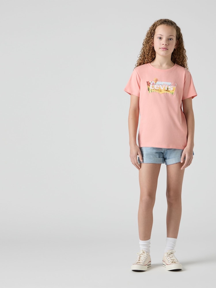 Levi's® Mom Western Desert Embroidered Mini Denim 100% Cotton Shorts - Imagen 2 de 14
