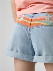 Levi's® Mom Western Desert Embroidered Mini Denim 100% Cotton Shorts - Imagen 7 de 14