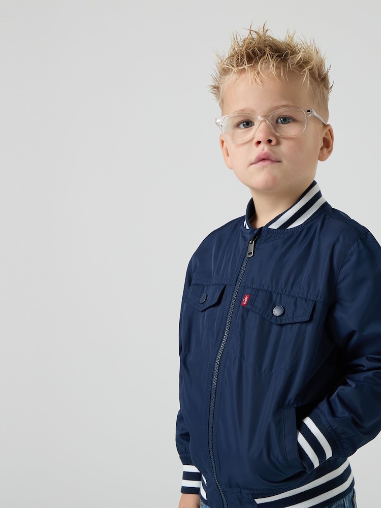 Levi's® Blue Shiny Mesh Lined Bomber Jacket - Image 1 of 9