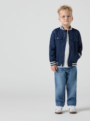 Levi's® Blue Shiny Mesh Lined Bomber Jacket - Image 3 of 9