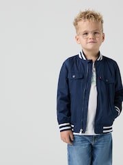 Levi's® Blue Shiny Mesh Lined Bomber Jacket - Image 4 of 9