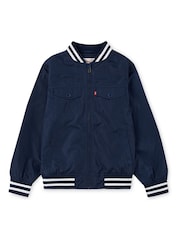 Levi's® Blue Shiny Mesh Lined Bomber Jacket - Image 5 of 9
