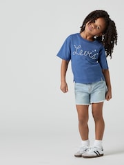 Levi's® Blue A-Line High Waist Shorts With Raw Hem - Image 1 of 8