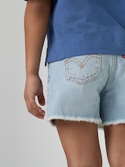 Levi's® Blue A-Line High Waist Shorts With Raw Hem - Image 3 of 8