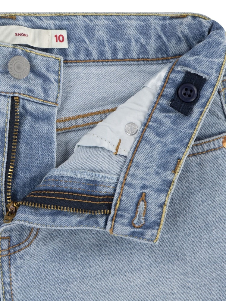 Levi's® Blue A-Line High Waist Shorts With Raw Hem - Image 7 of 8