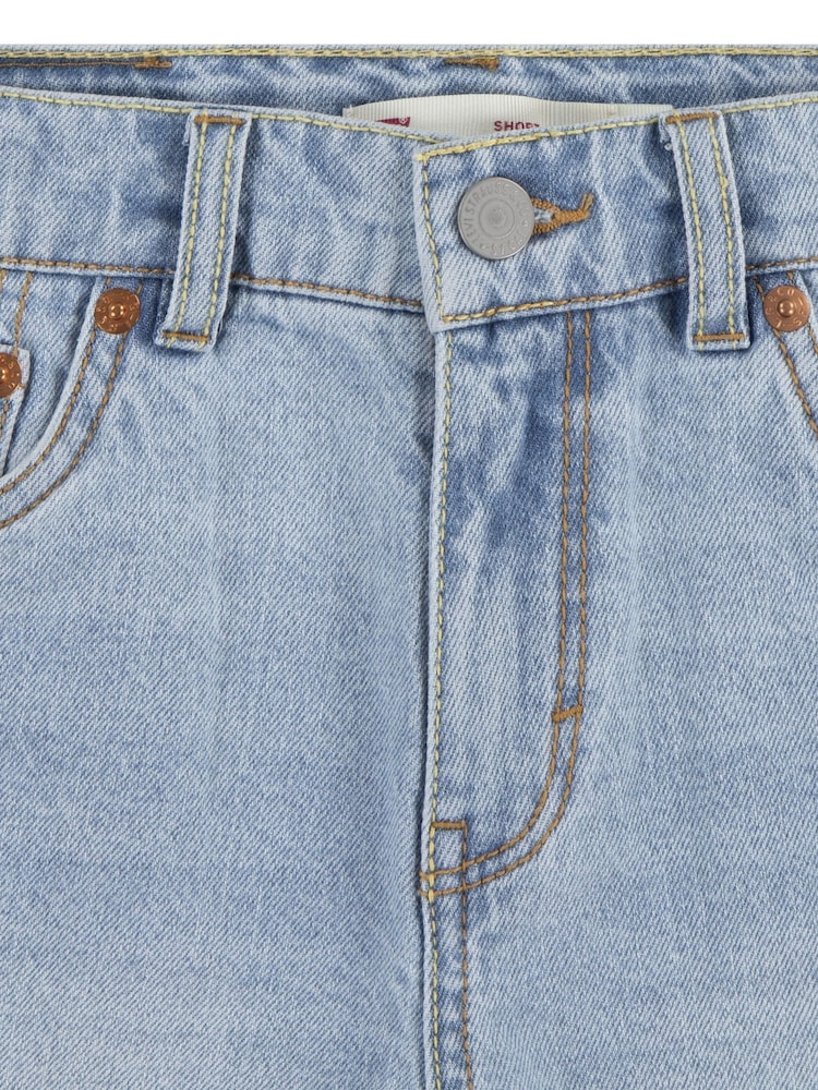 Levi's® Blue A-Line High Waist Shorts With Raw Hem - Image 8 of 8 Levi's® Blue A-Line High Waist Shorts With Raw Hem - Image 8 of 8