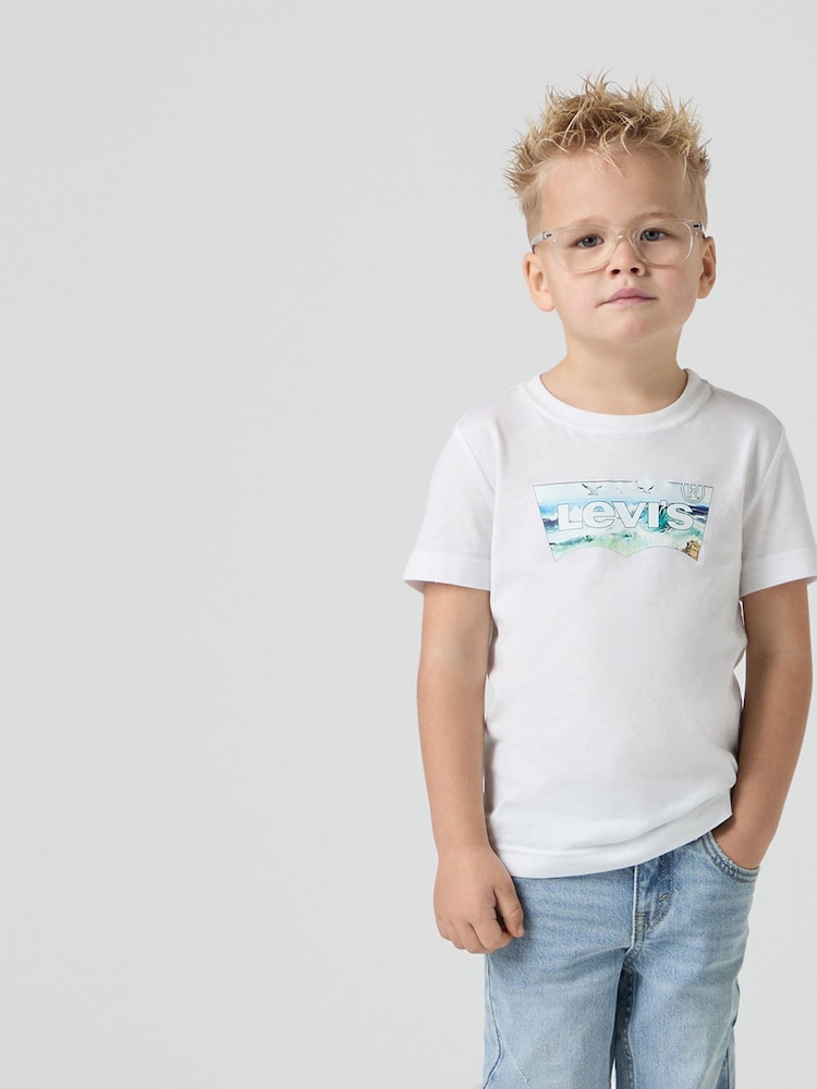 تيشرت بكم قصير فضفاض بتصميم جرافيكي لموجات متدفعة من ‎Levi's®‎ - صورة 1 من 11