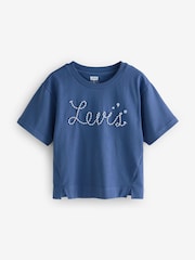 أزرق - Levi's® Cropped Meet & Greet Roll Cuff Logo T-Shirt - صورة 7 من 11