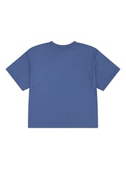 أزرق - Levi's® Cropped Meet & Greet Roll Cuff Logo T-Shirt - صورة 9 من 11