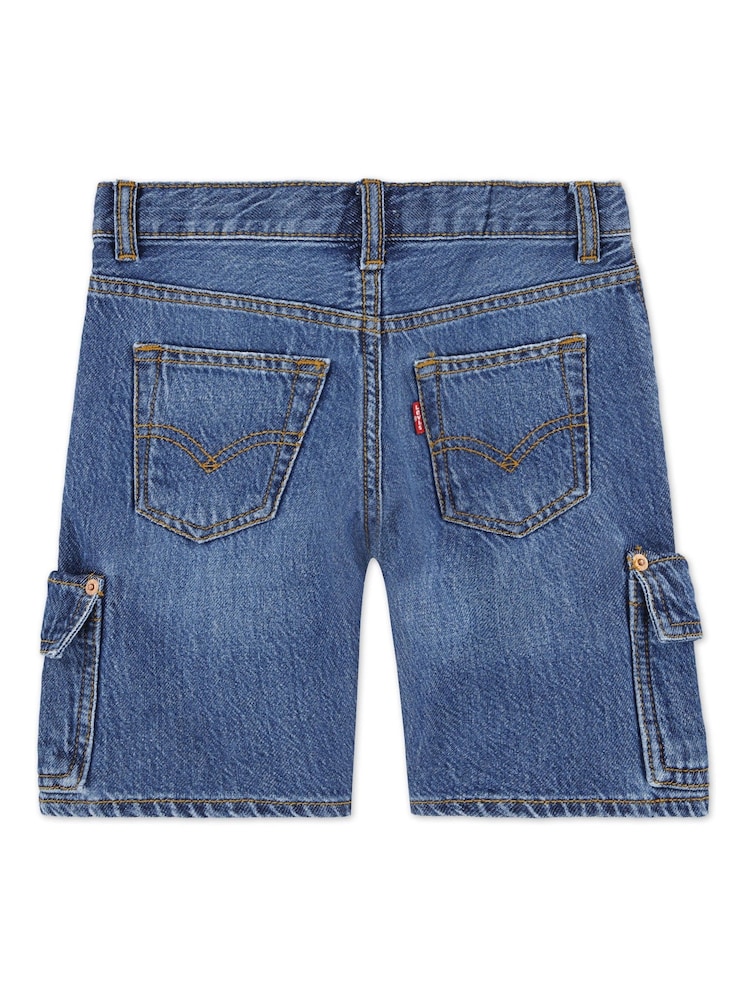Levi's® Blue Denim Baggy Cargo 100% Cotton Shorts - Image 2 of 5