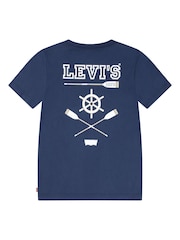 Levi's® Blue Nautical Back Graphic Short Sleeve T-Shirt - Image 2 of 5
