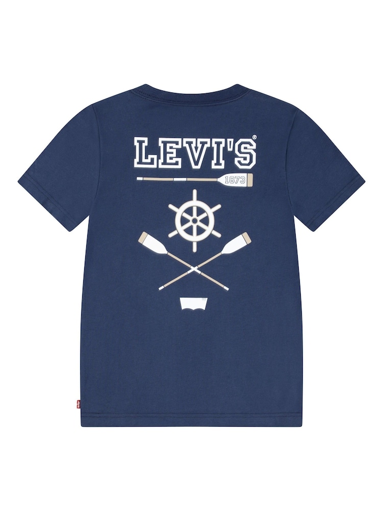Levi's® Blue Nautical Back Graphic Short Sleeve T-Shirt - Image 2 of 5
