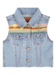 Levi's® Western Desert Embroidered Denim 100% Cotton Waistcoat - Imagen 1 de 4