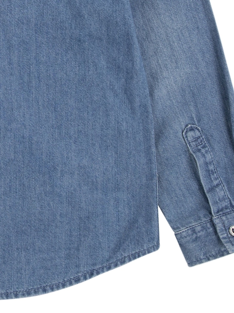 Levi's Blue Barstow Western 100% Cotton Denim Shirt - Image 7 of 7