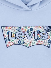 Levi's® Blue Floral Batwing Logo Pullover Hoodie - Image 4 of 4