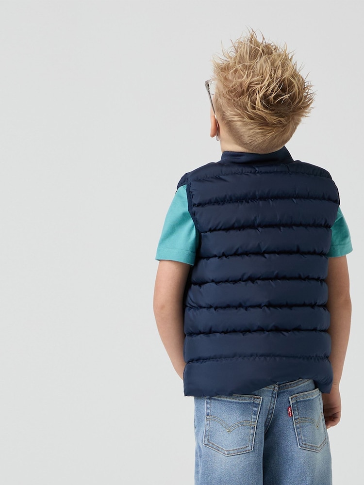 Levi's® Blue Midweight Logo Puffer Gilet - Image 2 of 7