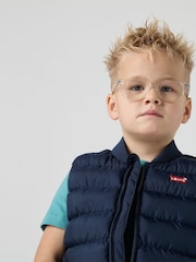 Levi's® Blue Midweight Logo Puffer Gilet - Image 4 of 7