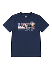 Levi's® Blue Americana Graphic Logo Short Sleeve T-Shirt - Image 1 of 4