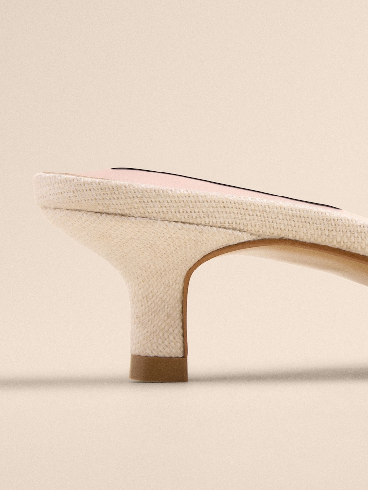 Bone Tabitha Simmons x Next Willow Embroidery Bow Detail Kitten Mules - Image 10 of 10