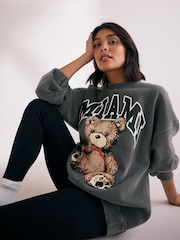 Charcoal Grey Teddy Sweatshirt - Image 1 of 7