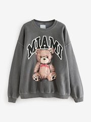 Charcoal Grey Teddy Sweatshirt - Image 5 of 7