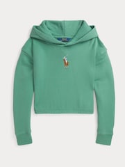 Polo Ralph Lauren Green Girls Pony Logo Hoodie - Image 1 of 2