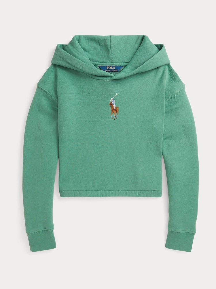 Polo Ralph Lauren Green Girls Pony Logo Hoodie - Image 1 of 2