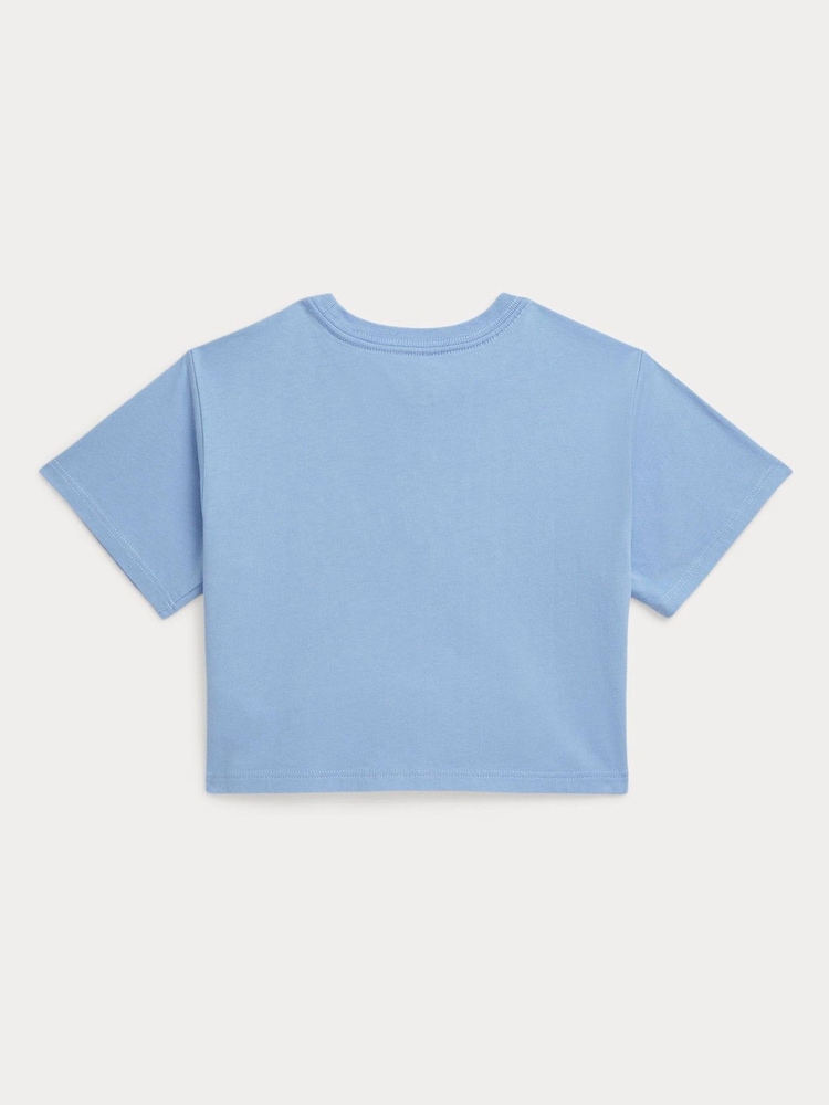 Polo Ralph Lauren Blue Girls Pony Logo Cropped T-Shirt - Image 2 of 2