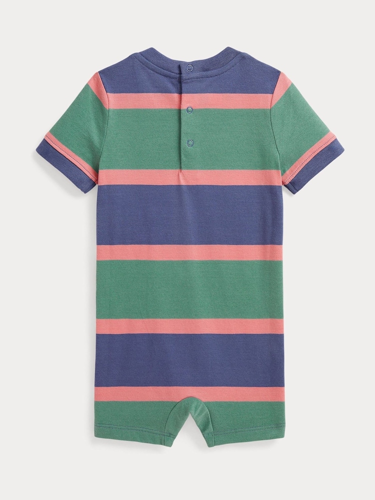 Polo Ralph Lauren Green Jersey Short Sleeve Rompersuit - Image 2 of 2