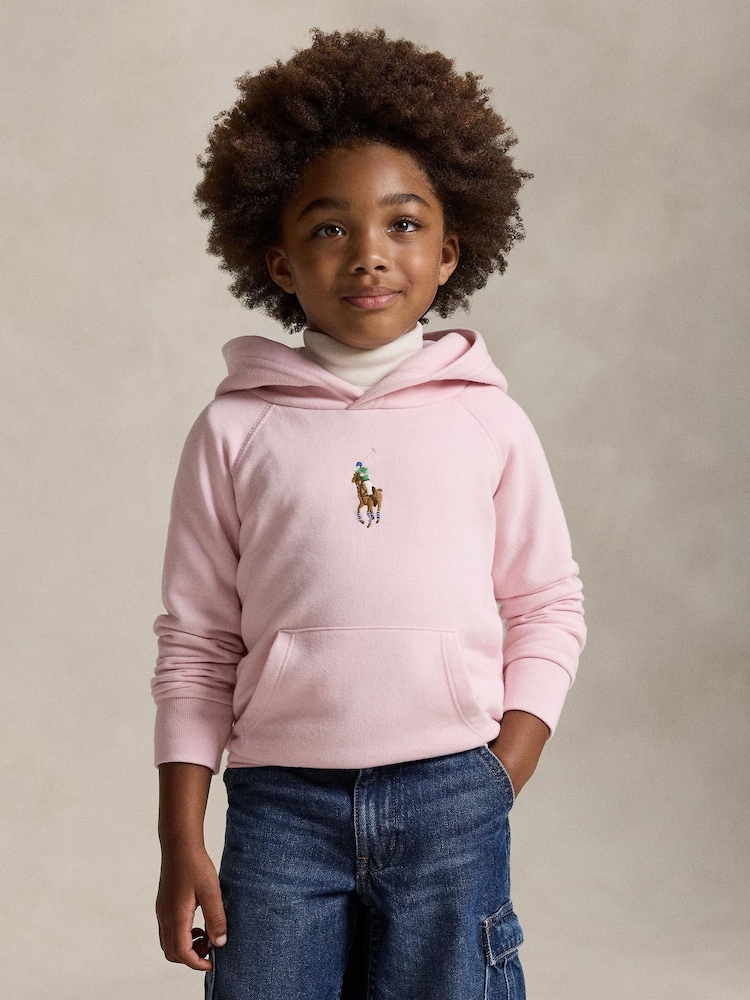Polo Ralph Lauren Pink Girls Pony Logo Hoodie and jogger set - Image 2 of 6