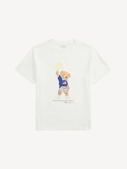 Polo Ralph Lauren White Polo Bear Graphic Print T-Shirt - Image 1 of 2