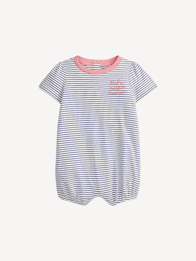 Polo Ralph Lauren Blue 100% Cotton Jersey Rompersuit - Image 1 of 3