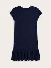 Polo Ralph Lauren Blue Girls Polo Bear Jersey Dress - Image 2 of 2