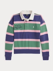 Polo Ralph Lauren White Stripe Block Rugby Shirt - Image 1 of 2