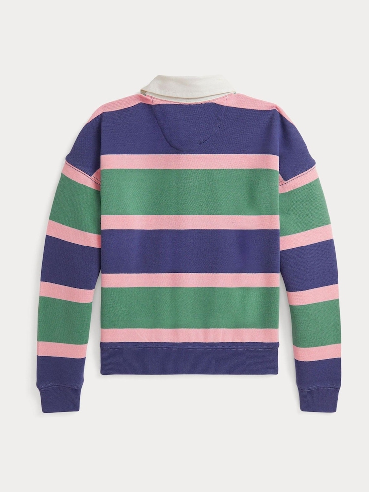 Polo Ralph Lauren White Stripe Block Rugby Shirt - Image 2 of 2