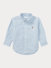Polo Ralph Lauren Blue Baby Boys 100% Cotton Iconic Pony Cotton Oxford Shirt - Image 1 of 3