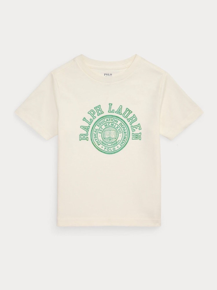 Polo Ralph Lauren Cream 26/1 100% Cotton Jersey Short Sleeve T-Shirt - Image 1 of 2