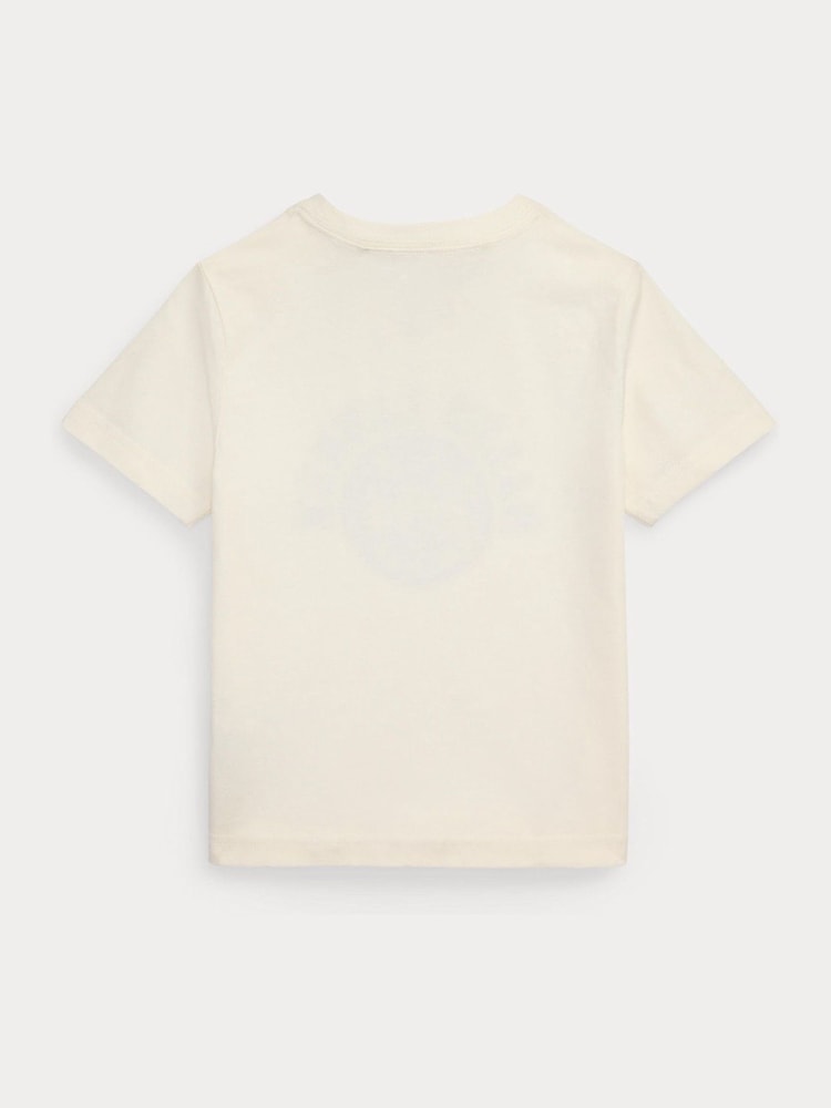Polo Ralph Lauren Cream Boys Sporty Graphic T-Shirt - Image 2 of 2 Polo Ralph Lauren Cream Boys Sporty Graphic T-Shirt - Image 2 of 2