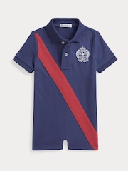 Polo Ralph Lauren Blue Jersey Short Sleeve Rompersuit - Image 1 of 2
