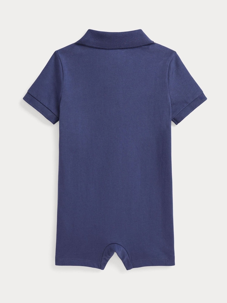 Polo Ralph Lauren Blue Jersey Short Sleeve Rompersuit - Image 2 of 2