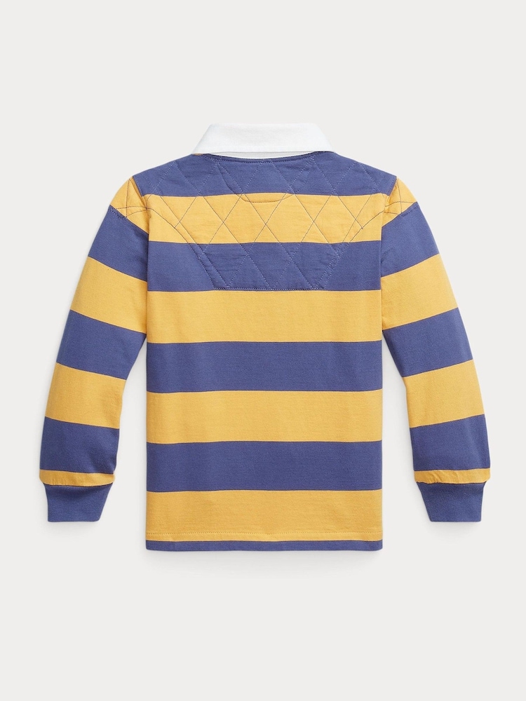 Polo Ralph Lauren Blue/ yellow Boys Stripe Block Jersey Rugby Shirt - Image 2 of 2