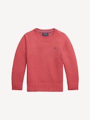 Polo Ralph Lauren Red 20/2 100% Cotton Long Sleeve Jumper - Image 1 of 2