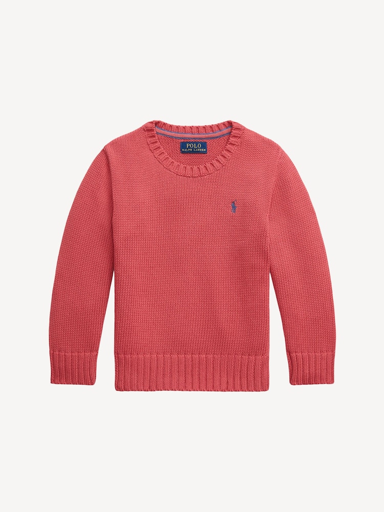 Polo Ralph Lauren Red 20/2 100% Cotton Long Sleeve Jumper - Image 1 of 2
