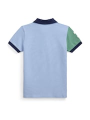 Polo Ralph Lauren Blue 20/1 Basic Mesh 100% Cotton Polo Shirt - Image 2 of 2